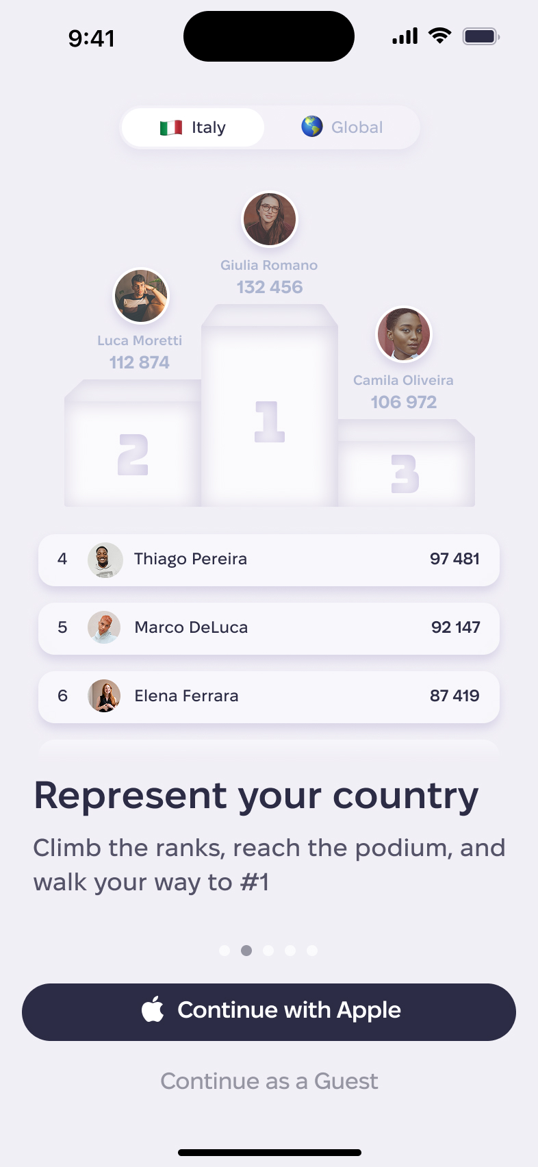 Walking Country - Country leaderboard